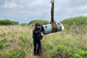 На Київщині в полі знайшли бойову частину російської ракети Х-101